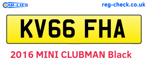 KV66FHA are the vehicle registration plates.