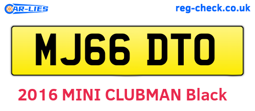 MJ66DTO are the vehicle registration plates.