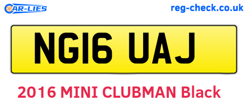NG16UAJ are the vehicle registration plates.