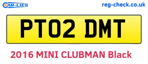 PT02DMT are the vehicle registration plates.