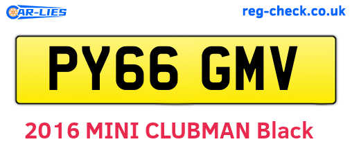 PY66GMV are the vehicle registration plates.