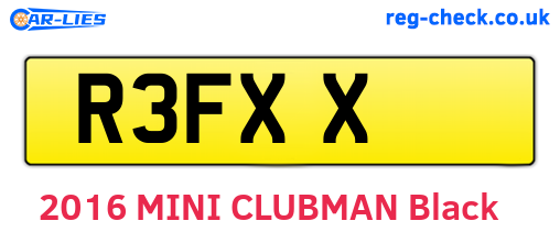 R3FXX are the vehicle registration plates.