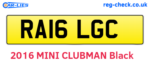 RA16LGC are the vehicle registration plates.
