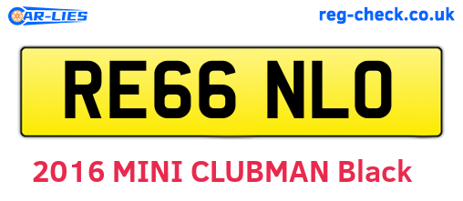 RE66NLO are the vehicle registration plates.
