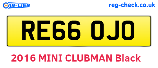 RE66OJO are the vehicle registration plates.