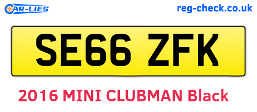 SE66ZFK are the vehicle registration plates.