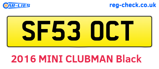 SF53OCT are the vehicle registration plates.