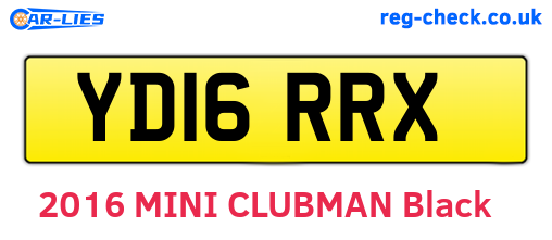 YD16RRX are the vehicle registration plates.
