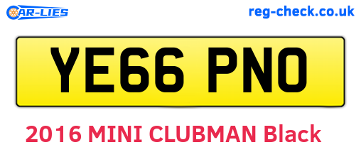 YE66PNO are the vehicle registration plates.
