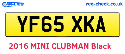 YF65XKA are the vehicle registration plates.