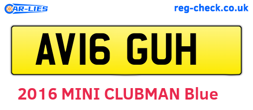 AV16GUH are the vehicle registration plates.