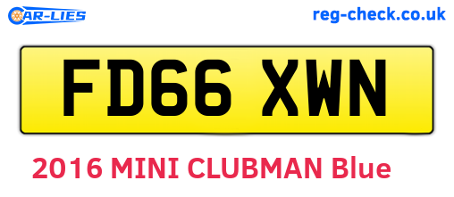 FD66XWN are the vehicle registration plates.