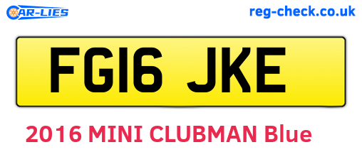 FG16JKE are the vehicle registration plates.