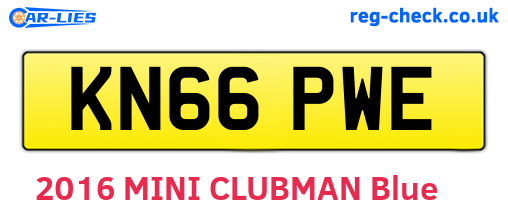 KN66PWE are the vehicle registration plates.