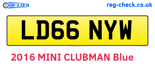 LD66NYW are the vehicle registration plates.
