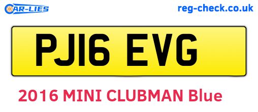 PJ16EVG are the vehicle registration plates.