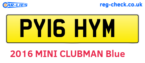 PY16HYM are the vehicle registration plates.