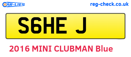 S6HEJ are the vehicle registration plates.