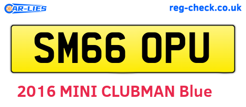 SM66OPU are the vehicle registration plates.