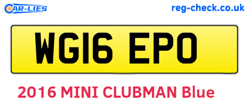 WG16EPO are the vehicle registration plates.