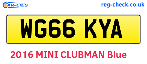 WG66KYA are the vehicle registration plates.