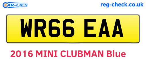 WR66EAA are the vehicle registration plates.