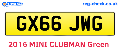 GX66JWG are the vehicle registration plates.