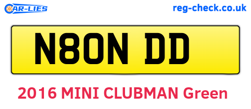 N80NDD are the vehicle registration plates.