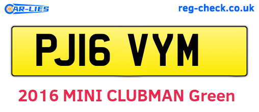 PJ16VYM are the vehicle registration plates.