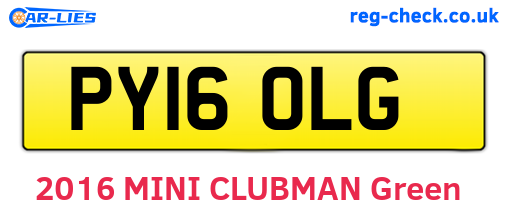 PY16OLG are the vehicle registration plates.