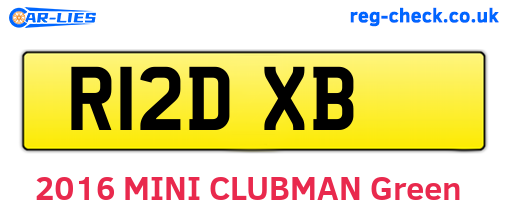 R12DXB are the vehicle registration plates.