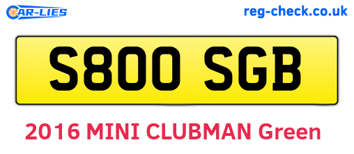 S800SGB are the vehicle registration plates.