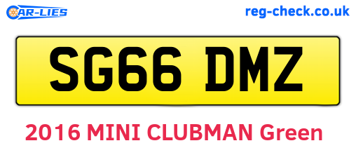 SG66DMZ are the vehicle registration plates.