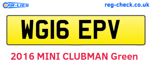 WG16EPV are the vehicle registration plates.