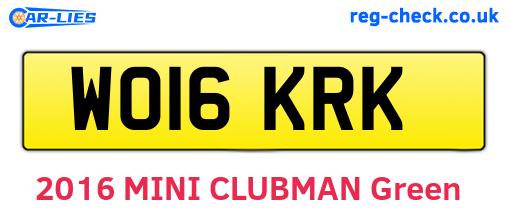 WO16KRK are the vehicle registration plates.