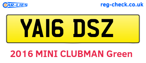YA16DSZ are the vehicle registration plates.
