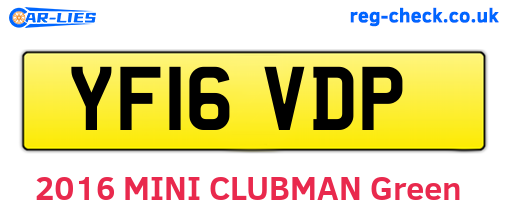 YF16VDP are the vehicle registration plates.