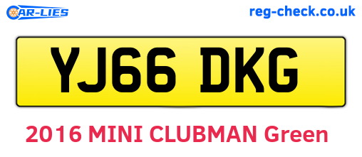 YJ66DKG are the vehicle registration plates.