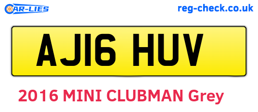 AJ16HUV are the vehicle registration plates.