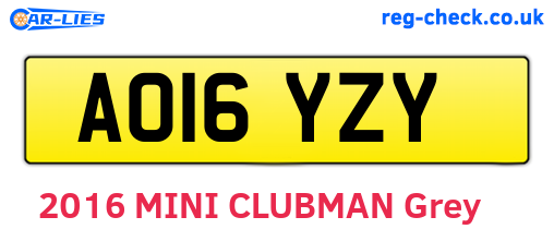 AO16YZY are the vehicle registration plates.