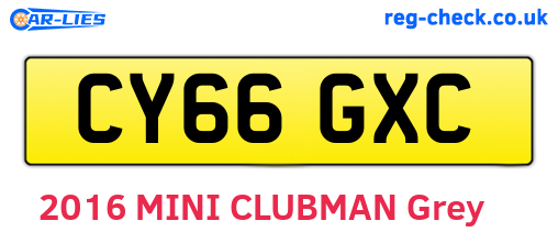 CY66GXC are the vehicle registration plates.
