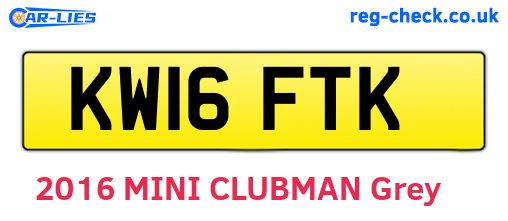 KW16FTK are the vehicle registration plates.
