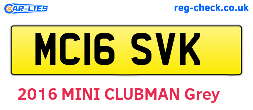 MC16SVK are the vehicle registration plates.
