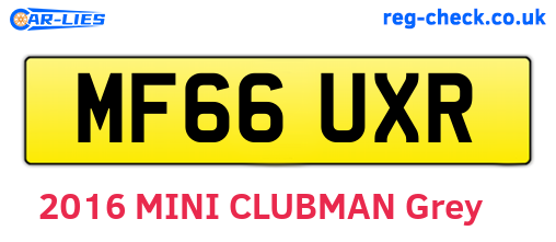 MF66UXR are the vehicle registration plates.