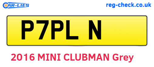 P7PLN are the vehicle registration plates.