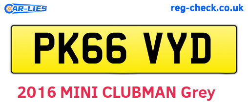 PK66VYD are the vehicle registration plates.