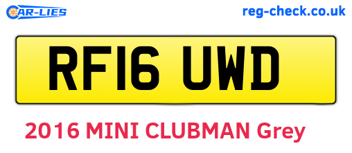 RF16UWD are the vehicle registration plates.