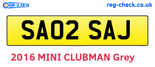 SA02SAJ are the vehicle registration plates.