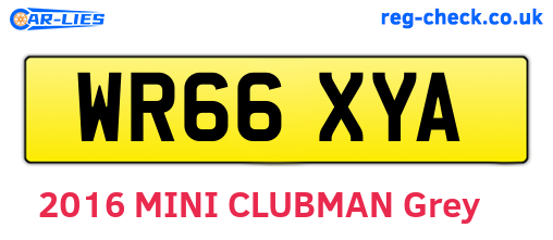 WR66XYA are the vehicle registration plates.