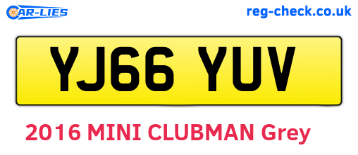 YJ66YUV are the vehicle registration plates.